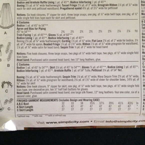 Simplicity Misses Western Saloon Girl Costume Pattern 2851 Sz 6-12 Uncut Cosplay - Picture 7 of 12